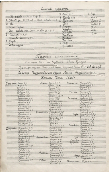 Состав оркестра. Седьмая симфония. Шостаковича. Фото: пресс-служба Президентской библиотеки.